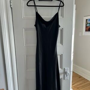 Oak + Fort Silk Maxi Black Dress Women’s